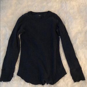 GAP dark blue long sleeve waffle tee - S